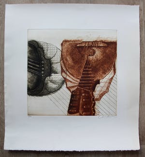 Brigitte Coudrain - ets: abstracte voorstelling kopen? Bied vanaf 35!