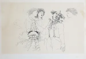 Herman Damen - Pentekening, Zonder titel kopen? Bied vanaf 1!