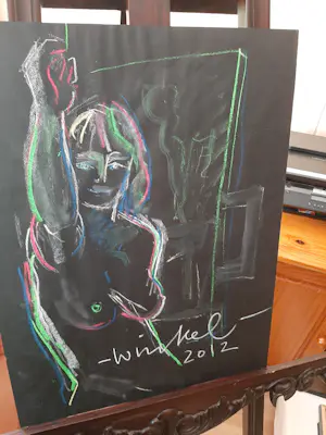 Michael Winkel - Krijttekening, vrouwelijk schoon kopen? Bied vanaf 35!