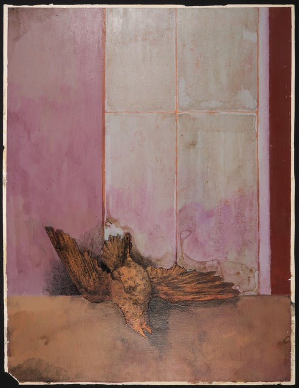 Manuel Menan - Manuel Menan: Gemengde techniek op papier, Vogel kopen? Bied vanaf 60!