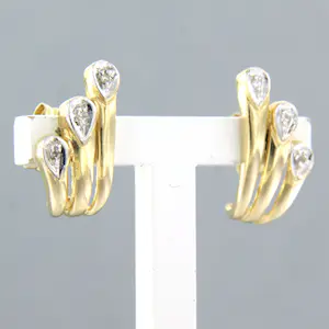 14k geel gouden oorknoppen bezet met single cut geslepen diamant kopen? Bied vanaf 145!