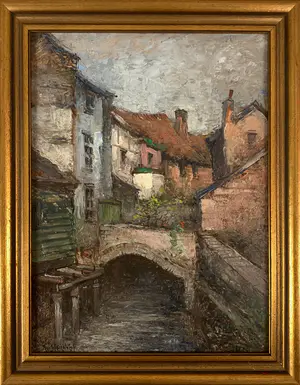 Walter Neuhof - Stadsgezicht met watergang kopen? Bied vanaf 60!