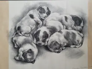 Aart van Dobbenburgh - "Puppies". kopen? Bied vanaf 75!