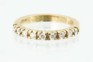 Elegante 18krt geel-gouden & 0.35ct diamanten dames rijring kopen? Bied vanaf 250!