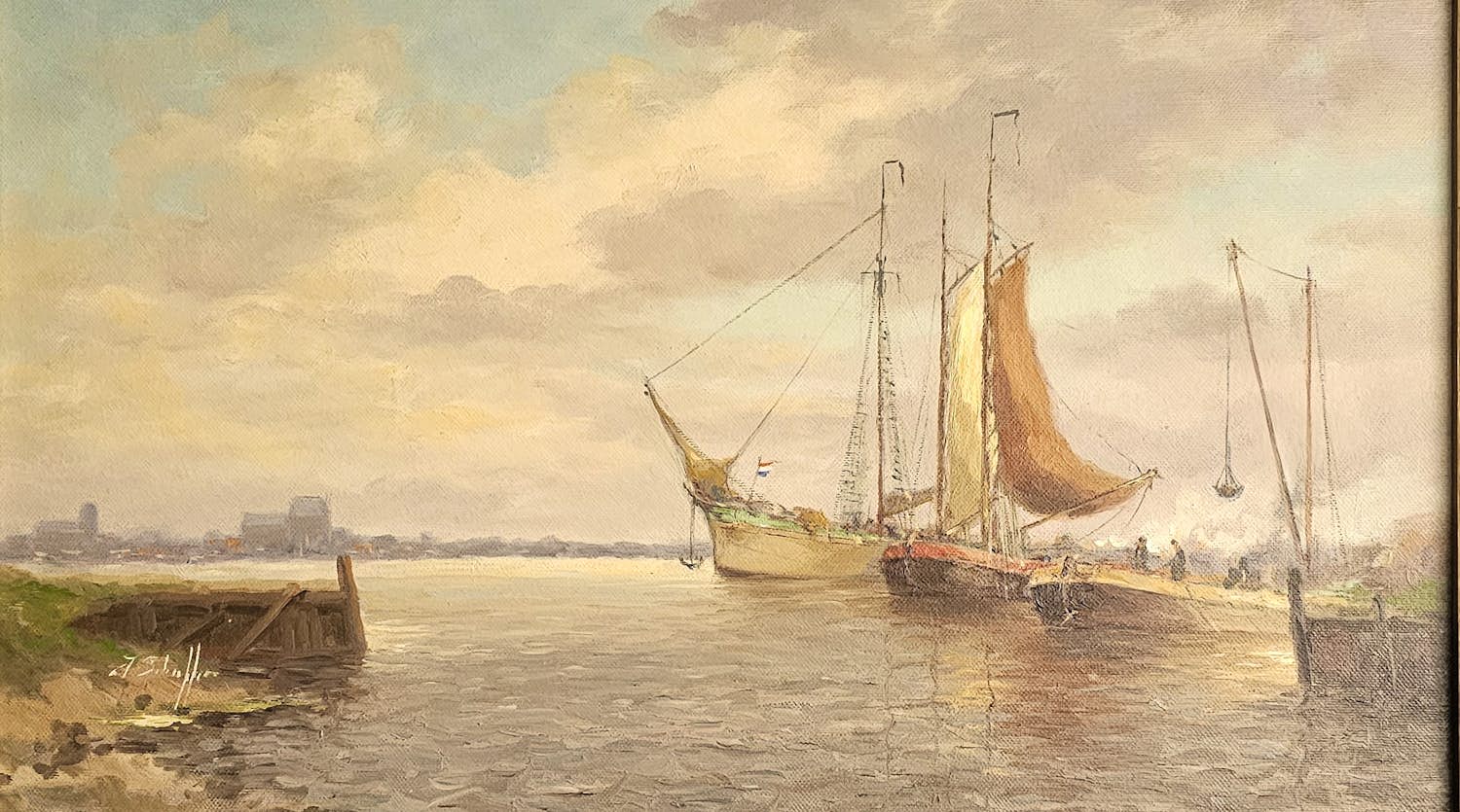 Jan Schaeffer - Gezicht op Veere kopen? Bied vanaf 125!