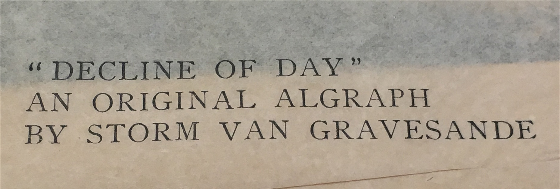 Carel Nicolaas Storm van 's-Gravesande - Litho, Decline of Day kopen? Bied vanaf 1!