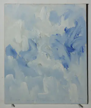 Janus Nuiten - Twee schilderijen, Bewogen lucht kopen? Bied vanaf 70!