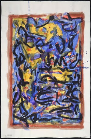 Ernst Vijlbrief - Gouache op papier, Compositie kopen? Bied vanaf 35!