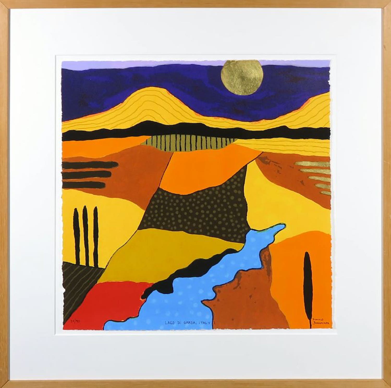 Ronald Boonacker - Zeefdruk, Lago di Garda, Italy I - Ingelijst verkocht voor € 50!