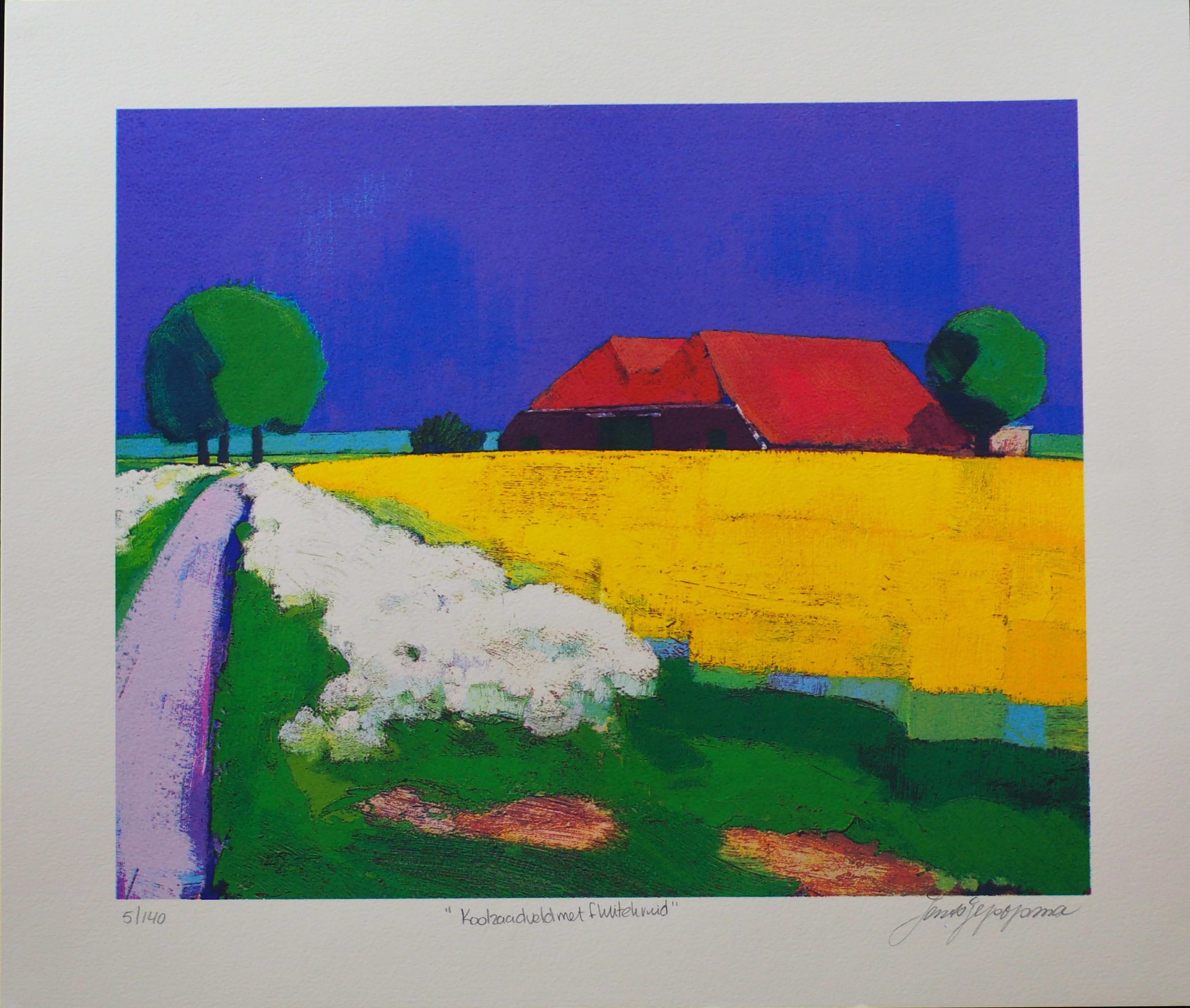 Jentsje Popma - Koolzaadveld met fluitekruid verkocht voor € 70!