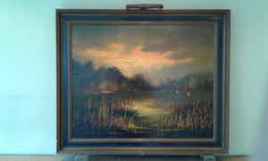 Peter Brouwer - Bosven met opvliegende eenden in avondlicht verkocht voor € 260!