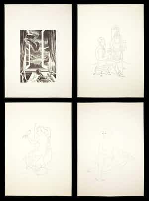 Carel Willink - Lot van vier litho's, diverse voorstellingen verkocht voor € 1!