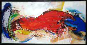 Martin van Dijk - Olieverf op doek, Herfstlandschap - Ingelijst (Zeer Groot) verkocht voor € 400!