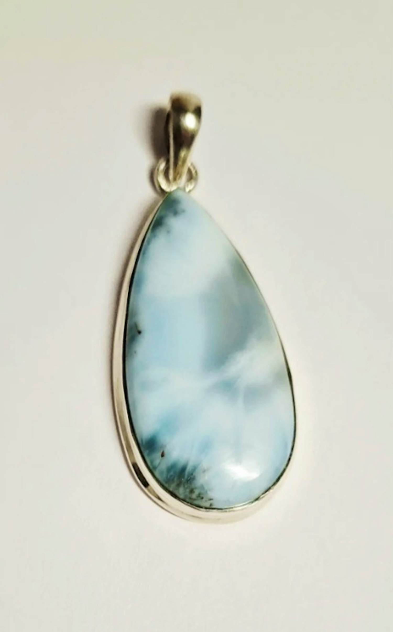 Nieuwe zilveren Hanger met druppel vormige Larimar kopen? Bied vanaf 65!