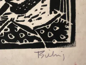 Herman Bieling - Twee kleine houtsneden kopen? Bied vanaf 30!