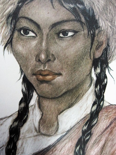 Lily Eversdijk Smulders - Uniek Aquarel "nomaden jongen Tibet" van gerenommeerd tekenares kopen? Bied vanaf 1!