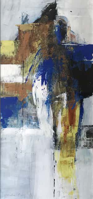 Paula Evers - Acryl op board, Abstract - Ingelijst verkocht voor € 70!