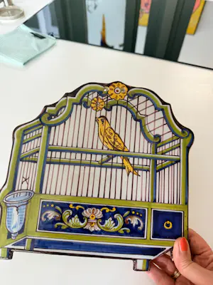 Koninklijke Tichelaar Makkum - Vogelkooi wandplaquette kopen? Bied vanaf 200!