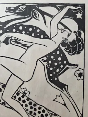 Johan Polet - Danseres. Naakt. Houtsnede uit Wendingen. kopen? Bied vanaf 89!