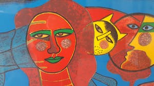 Corneille - carborundum 102/120 (zeer groot en ingelijst), 1988 kopen? Bied vanaf 499!