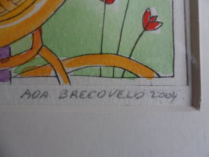 Ada Breedveld - Kleuren ets, titel, "Tuba". kopen? Bied vanaf 40!