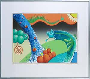 Sofia Ramselaar - Zeefdruk, Splash! - Ingelijst verkocht voor € 1!