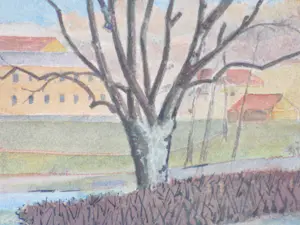 Willem Hendrik Gispen - Park in Stockholm - Aquarel kopen? Bied vanaf 55!