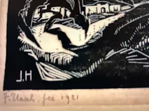 Johan Haak - Houtsnede van Johan Haak op papier "landschap" kopen? Bied vanaf 45!