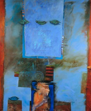 Marjan Nagtegaal - Acryl op doek, De mythe van de magiër - Ingelijst (Groot) kopen? Bied vanaf 120!