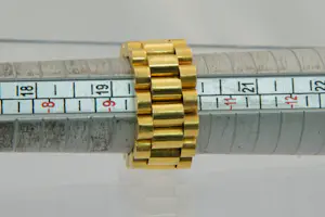 8-  Groot model - massief - 18Krt geel gouden stijl schakel ring kopen? Bied vanaf 640!