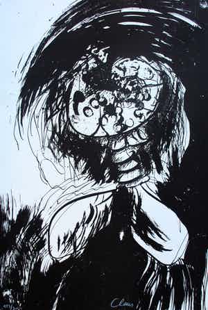 Hugo Claus - Litho met gedicht: Winter II verkocht voor € 10!