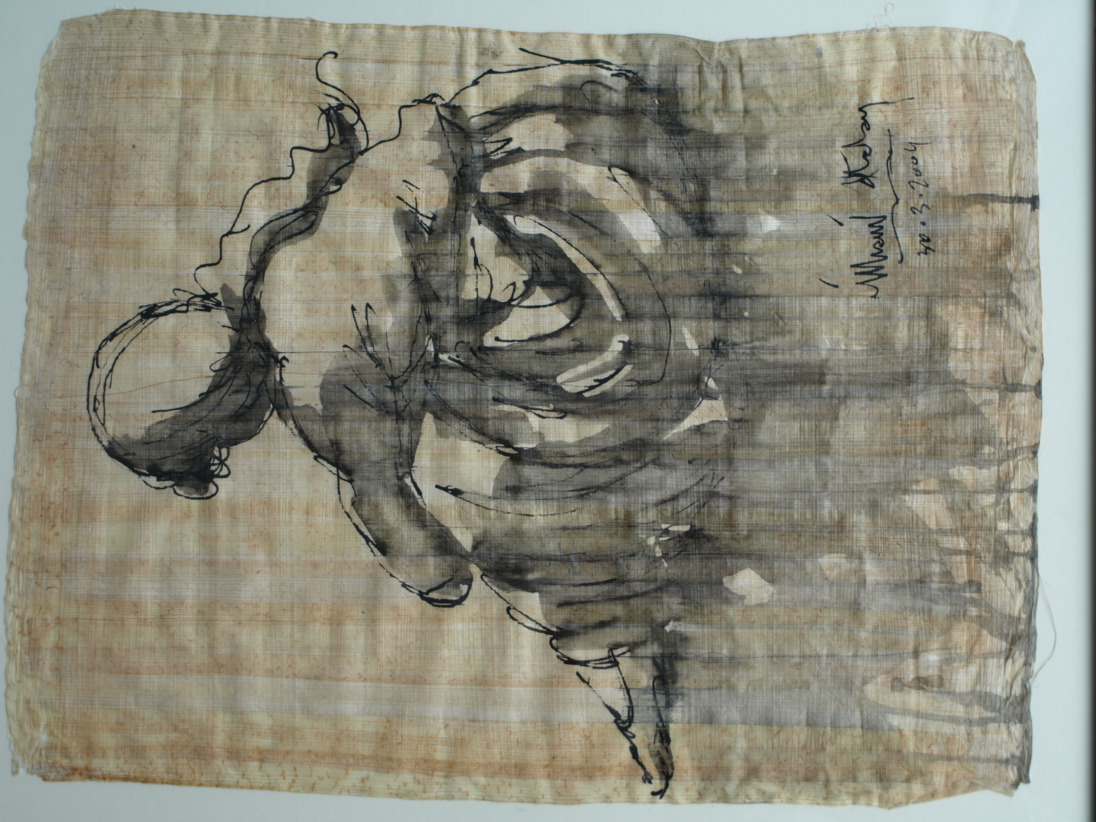 Niet of onleesbaar gesigneerd - Oost-Indische inkt, op zijde? , Portret meisje - gesigneerd & ingelijst - 2004 kopen? Bied vanaf 1!