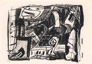 Jac Gijzen - Jac Guijzen-Houtskool-grafiet tekening 1985 verkocht voor € 75!