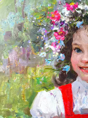 Vladimir Goussev - Portret van een meisje kopen? Bied vanaf 400!