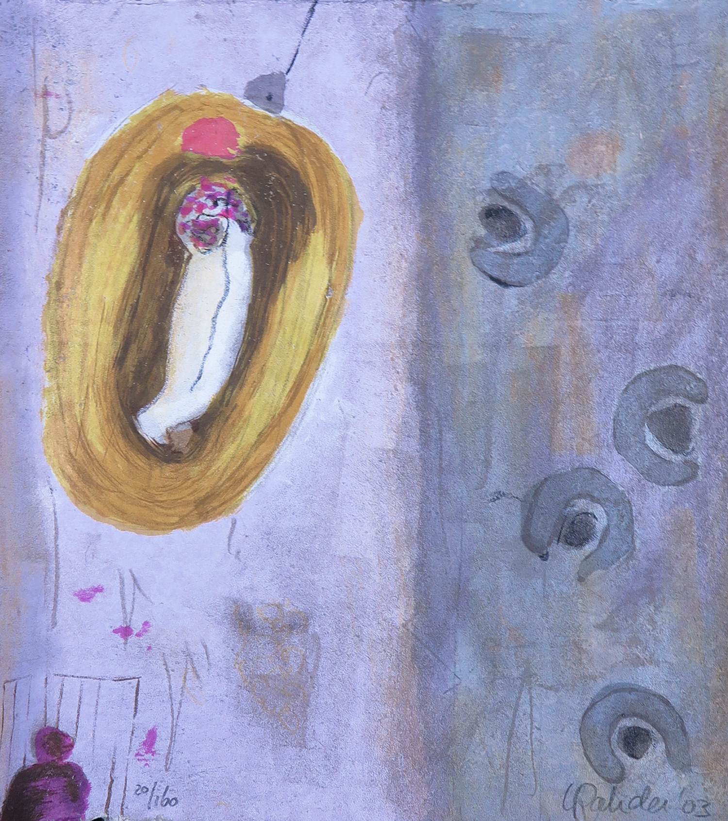 Liesbeth Rahder - Zeefdruk op geschept papier, Zonder titel kopen? Bied vanaf 1!