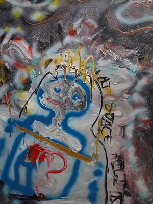 Hannes van Es - Zeer groot ingelijst schilderij (160 x 200 cm), “Me” (All that Space…) – 1987 kopen? Bied vanaf 1!