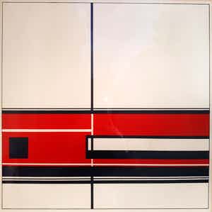 Jean Gorin - Geometrisch abstracte compositie, litho (ingelijst) verkocht voor € 160!