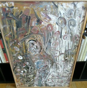 Jacques Slegers - ABSTRACTIE / OLIEVERF PANEEL / 102x72cm / KADER / SIG kopen? Bied vanaf 35!