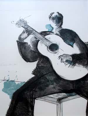 Constant - Grote ingelijste litho: Giet Niño Ricardo(mooie lijst!!) verkocht voor € 795!