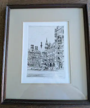 Buy Paul Geissler - Prof. Paul Geissler (1881-1965) – "München" – Handgesigneerde Ets? Bid from 40!