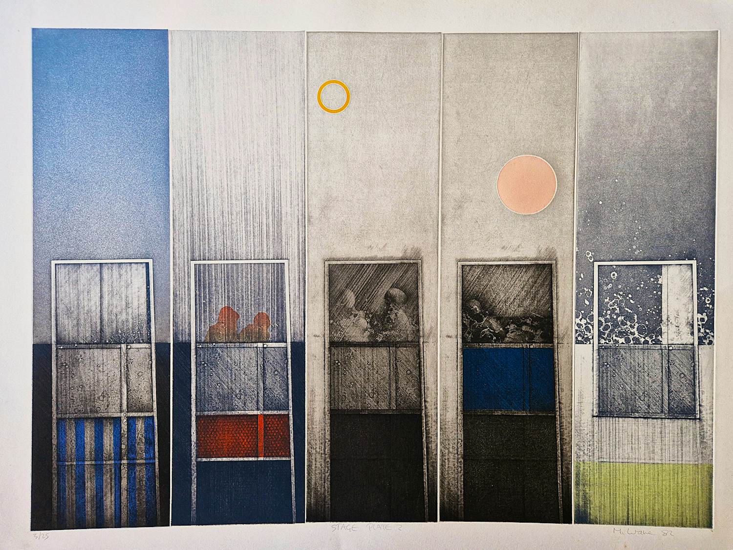 Martin Ware - Magisch realisme Ets/Aquatint - "City" - kleine oplage (25) - gesigneerd kopen? Bied vanaf 41!