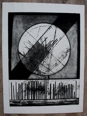 Ko Oosterkerk - Abstracte ets - 1968 kopen? Bied vanaf 50!