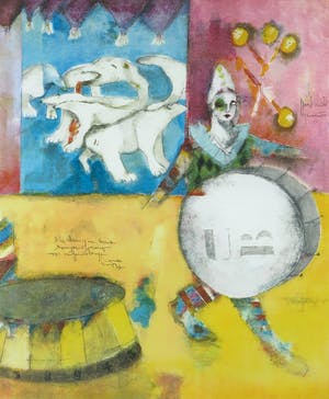 Astrid Engels - Litho, Z.T. (Circus) - Ingelijst kopen? Bied vanaf 1!