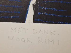 Guillaume Le Roy - grote - 1999 - E.A. kleuren lithografie met persoonl. opdracht "voor Rimi" kopen? Bied vanaf 56!