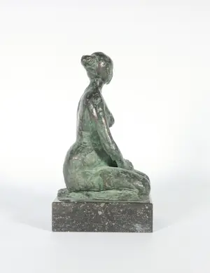 Mieke de Groot - Bronzen beeld, Zittend naakt kopen? Bied vanaf 100!