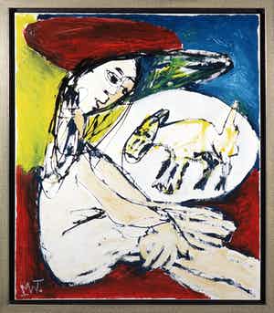 Martin van Wordragen - Olieverf op doek, Kennismaking - Ingelijst (Groot) verkocht voor € 250!