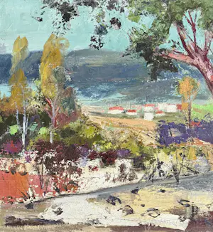 Marie Louise Ogier - Eukalyptus im Dorf - Öl auf Leinwand um 1950 kopen? Bied vanaf 180!