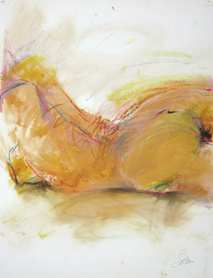 Franscz Witte - Olieverf en krijt op papier, Liggend figuur kopen? Bied vanaf 35!