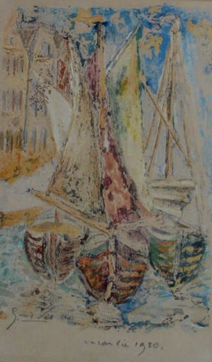 Gerrit van 't Net - Aquarel - Vacantie - 1950 kopen? Bied vanaf 45!