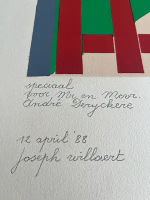 Joseph Willaert - Rood hekken met huisje in de achtergrond - 1988 kopen? Bied vanaf 545!